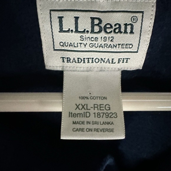 Vintage LL Bean Flannel Shirt Men 2XL Blue Chamois Cloth Button Up Double Pocket - Picture 3 of 9